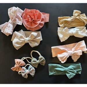 Baby Girl Headband Bows 10 Piece Lot Variety Styles And Colors